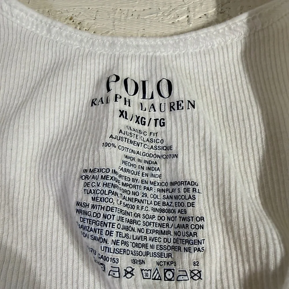 Polo Ralph Lauren Cotton Ribbed Tank Undershirts XL White 3 Pack